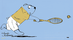 1960s UCLA Bruins Tennis Cartoon by Charles Solomon