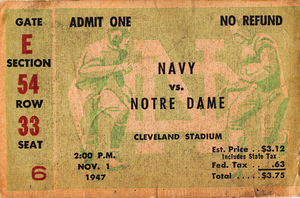 1947 Navy Midshipmen at Notre Dame Fighting Irish