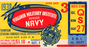 1938 VMI Keydets at Navy Midshipmen