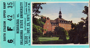 1971 Oklahoma State vs. Nebraska Football Ticket Art