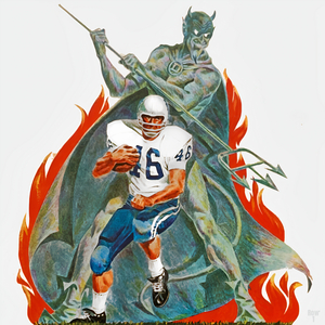 Throwback Duke Blue Devil Football Art