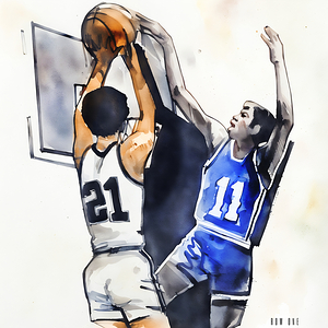 1970s basketball art remix