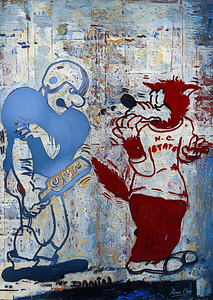 1955 North Carolina Football Cartoon Art