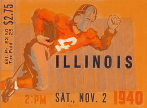 1940 Illinois Football Ticket Art