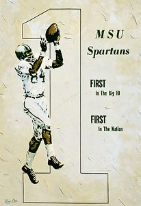 1966 Michigan State Spartans Football Art