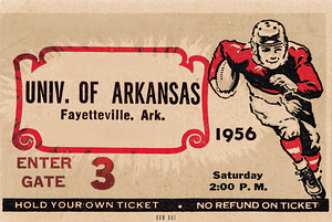 1956 arkansas football ticket remix art