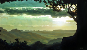 1940s Arizona Sunset Art