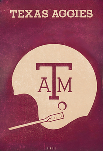 Texas Aggies Football Helmet Art