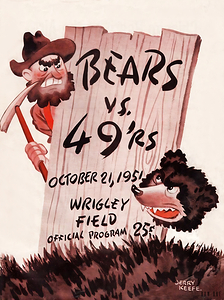1951 Bears vs. 49ers Football Program Art