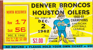 1962 Denver Broncos vs. Houston Oilers