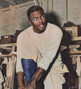 Jackie Robinson Dodgers Locker Room Art