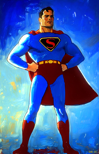 Vintage 40s Superman Cartoon Wall Art