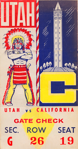 1964 Utah vs. Cal Football Ticket Art