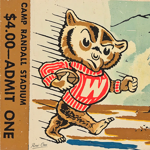 1957 Wisconsin Badgers Football Ticket Art