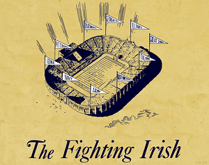 1944 Notre Dame Football Art by Row One Brand