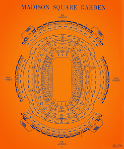 1976 Madison Square Garden Map Art