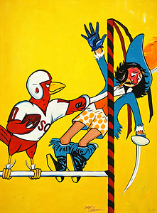 1962 South Carolina Gamecock Art by Hal Johnson