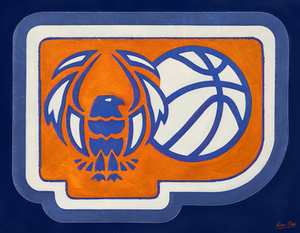 Retro Auburn Basketball Art
