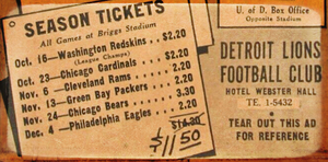 Vintage Detroit Lions Season Tickets Ad