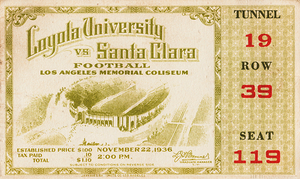 1936 loyola santa clara ticket