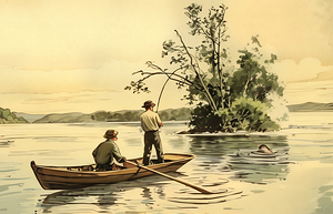 Early 1900s Fishing Art Remix
