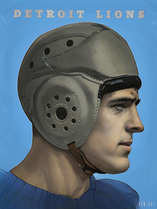 1936 Detroit Lions Football Player Art