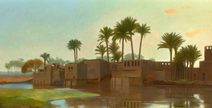 1800s Palm Trees and Sunset 