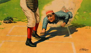 1897 Baseball Slide Close Up