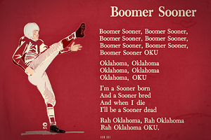 Vintage Oklahoma Sooners Boomer Sooner Player Art