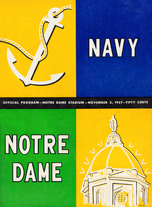 1957 Navy Midshipmen at Notre Dame Fighting Irish