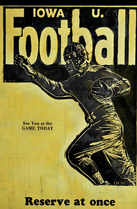 Early 1900s Iowa Hawkeyes Football Art