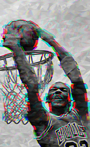 1987 Michael Jordan Dunk Glitch Art