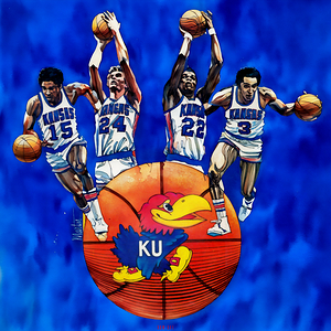 1977 Kansas Jayhawks Basketball Art Remix