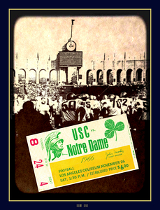 1966 Notre Dame at USC Ticket and Photo