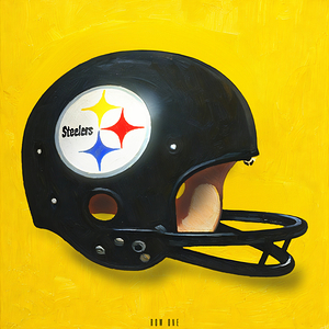 Pittsburgh Steelers Throwback Helmet Art