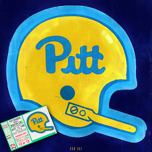 1980 Pitt Ticket and Helmet Art