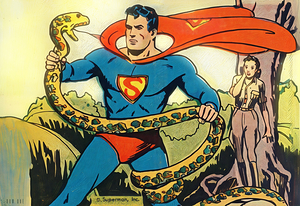 1940 Superman Gum Card Cartoon Art