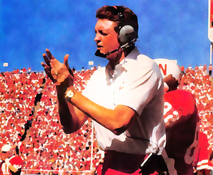 1987 Nebraska Cornhuskers Tom Osborne Sideline Art