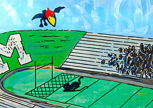 1930s Kansas Jayhawks at Missouri Tigers Cartoon