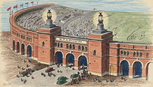 1920s Football Stadium Art Remix