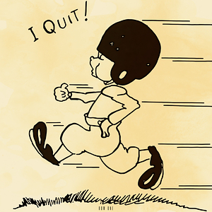 I Quit: Funny 1950s Football Cartoon Art