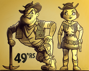 Long Beach State 49ers Couple Cartoon Art