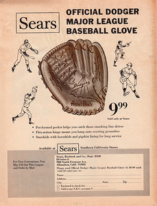 1971 Sears Dodger Baseball Glove Ad
