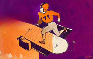1950s Clemson Football Player Art