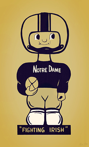 1960s Notre Dame Football Player Art
