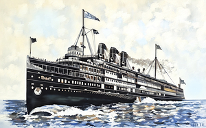 Early 1900s Michigan Ship Art by Row One Brand