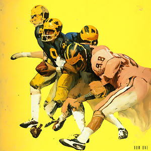 1973 Michigan Wolverines Football Art by Doug Hesseltine