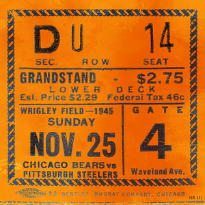 1945 Chicago Bears Ticket Remix Art