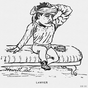 late 1800s lawyer cartoon art