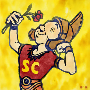 Vintage USC Rose Bowl Cartoon Art